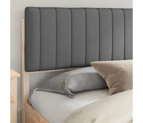 Gultas Rāmis Ar Polsterētu Galvas Balstu Tumši Pelēks Vidaxl