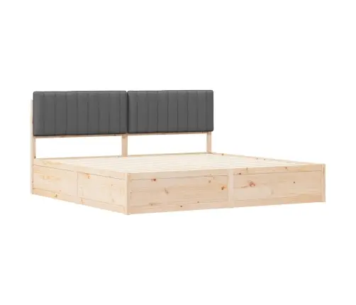 Gultas Rāmis Ar Polsterētu Galvas Balstu Tumši Pelēks Vidaxl