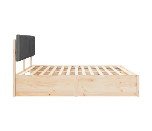 Gultas Rāmis Ar Polsterētu Galvas Balstu Tumši Pelēks Vidaxl