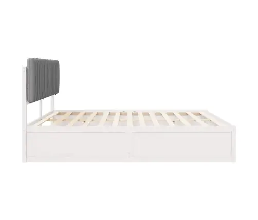 Gultas Rāmis Ar Polsterētu Galvas Balstu Gaiši Pelēks Vidaxl