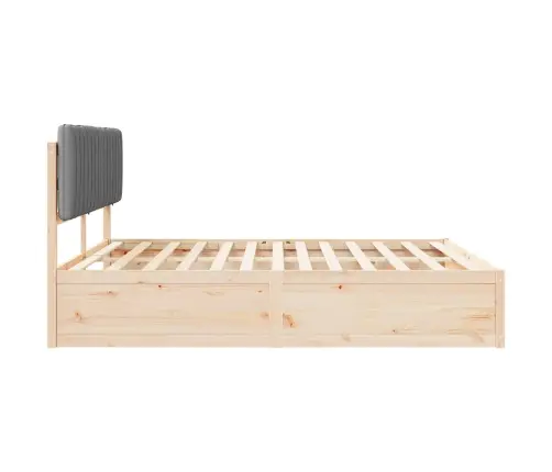 Voodiraam Pehme Peatoega Peaga Helehall 180 X 200 Cm Tahke Mänd