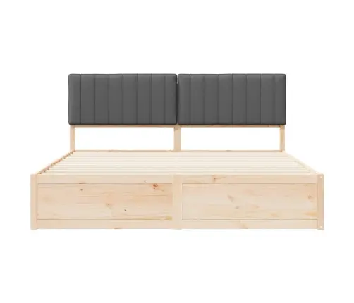 Voodiraam Pehme Peatoega Peaga Tumehall 180 X 200 Cm Tahke Mänd