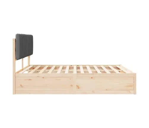 Voodiraam Pehme Peatoega Peaga Tumehall 180 X 200 Cm Tahke Mänd