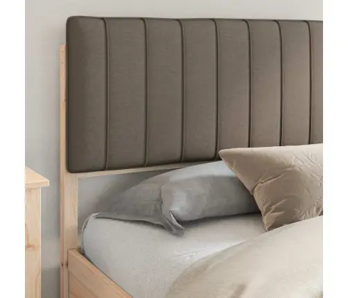 Gultas Rāmis Ar Polsterētu Galvas Balstu Pelēkbrūna Vidaxl