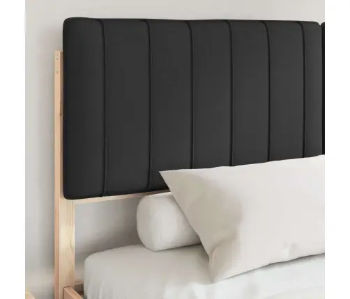 Gultas Rāmis Ar Polsterētu Galvas Balstu Melna 160 X 200 Cm Vidaxl