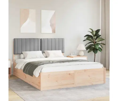 Lovo Rėmas Su Apmuštu Galvūgaliu Šviesiai Pilka 150 X 200 Cm