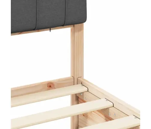 Lovo Rėmas Su Apmuštu Galvūgaliu Tamsiai Pilka 140 X 200 Cm