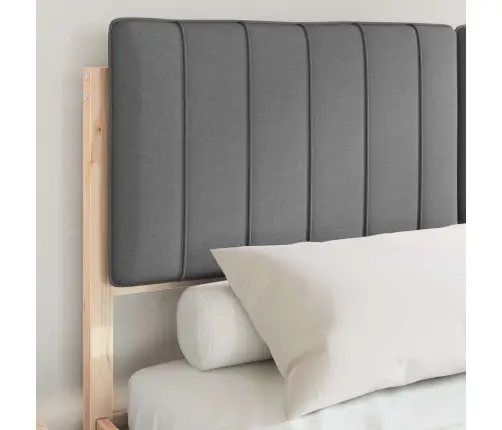 Gultas Rāmis Ar Polsterētu Galvas Balstu Tumši Pelēks Vidaxl