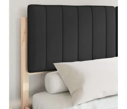 Gultas Rāmis Ar Polsterētu Galvas Balstu Melna 135 X 190 Cm Vidaxl