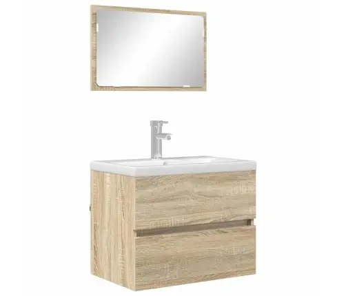 Vannas Istabas Mēbeļu Komplekts Sonoma Ozols Inženierijas Koks Vidaxl