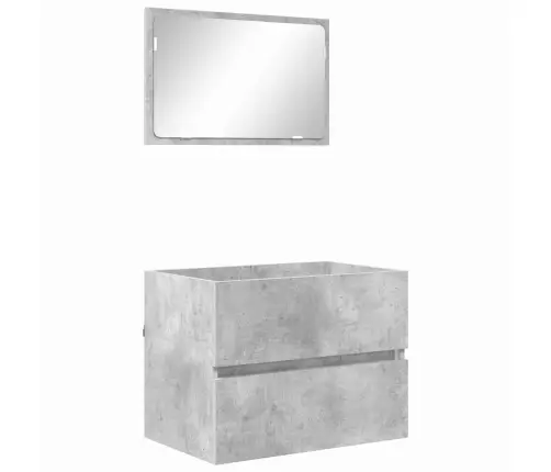 Vonios Baldų Rinkinys Su Stalčių Betono Pilka 60 X 38,3 X 45 Cm