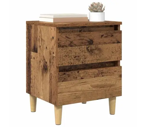 Lova Spintelės Su Stalčių 2 Pcs Senovinis Medis 40 X 35 X 50 Cm