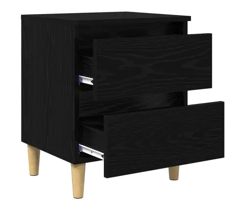 Gultas Skapis Melns Ozolkoks 40 X 35 X 50 Cm Inženierijas Koks Vidaxl