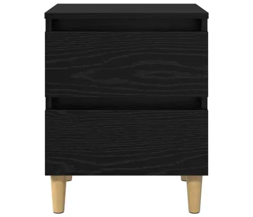 Gultas Skapis Melns Ozolkoks 40 X 35 X 50 Cm Inženierijas Koks Vidaxl