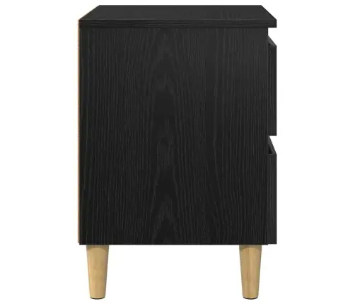 Gultas Skapis Melns Ozolkoks 40 X 35 X 50 Cm Inženierijas Koks Vidaxl