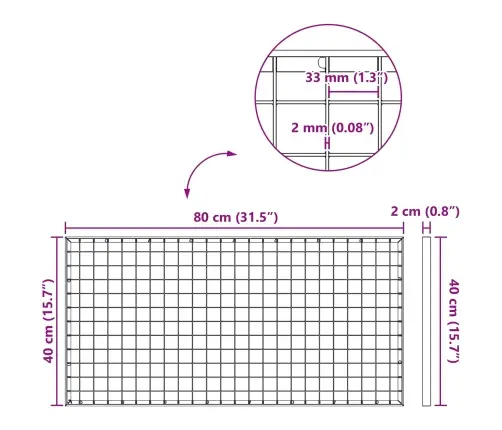 Grotelės Sidabro 80 X 40 X 2 Cm Karštojo Cinkavimo Plienas