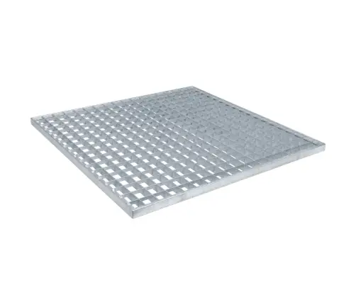 Restes Sudraba 60 X 60 X 2 Cm Karsti Cinkots Tērauds Vidaxl