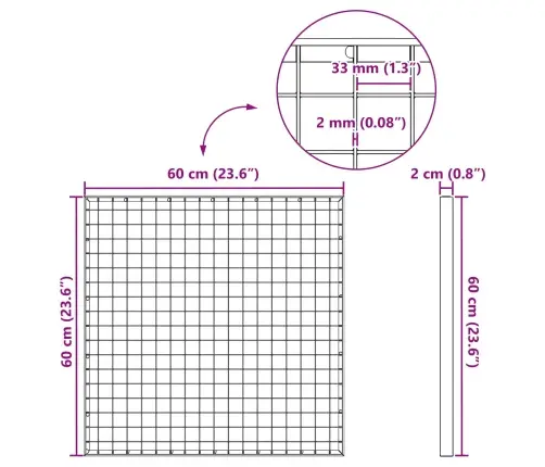 Restes Sudraba 60 X 60 X 2 Cm Karsti Cinkots Tērauds Vidaxl