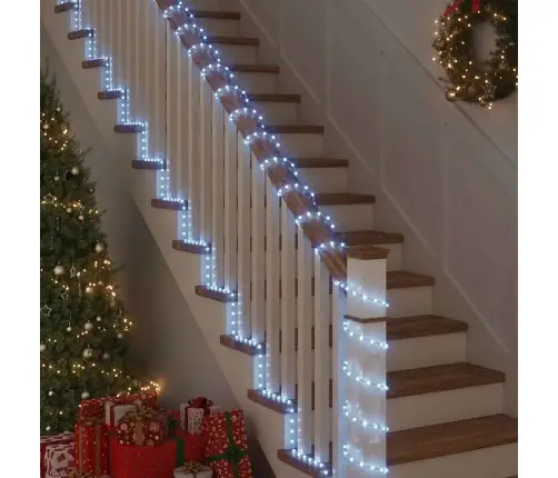 Virvju Gaisma Su 2400 Led Auksti Balts 100 M Pvc Vidaxl