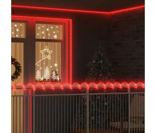Virvju Gaisma Su 120 Led Sarkana 5 M Pvc Vidaxl