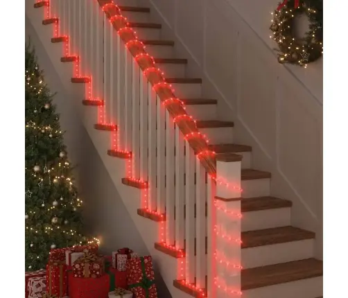 Virvju Gaisma Su 120 Led Sarkana 5 M Pvc Vidaxl