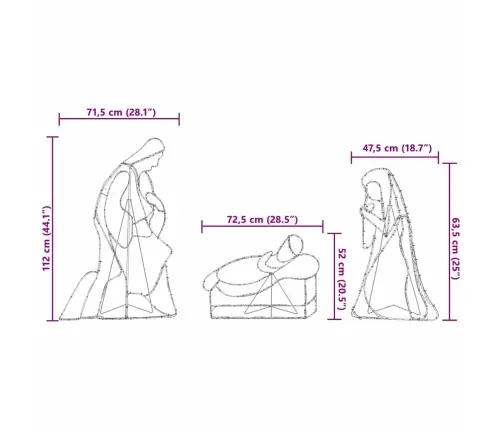 Valgustatud Jõululugu Mitmevärviline 112 X 72 Cm Pvc