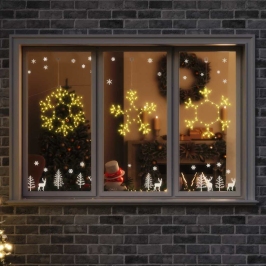 Ziemassvētku Sniegpārsla Su 252 Led Silti Balts 45 X 38 Cm Pvc Vidaxl