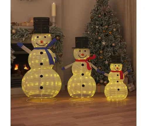 Ziemassvētku Sniegavīru Ģimene 3 Pcs Silti Balts Vidaxl