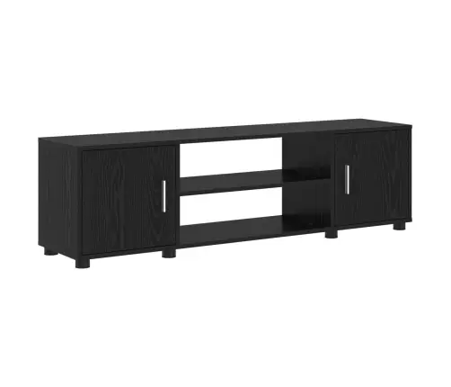 Tv Spintelių Komplektas 4 Pcs Juodas Ąžuolas Apdirbta Mediena