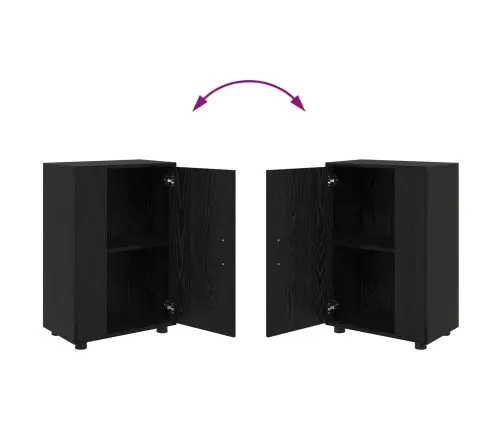 Tv Spintelių Komplektas 4 Pcs Juodas Ąžuolas Apdirbta Mediena