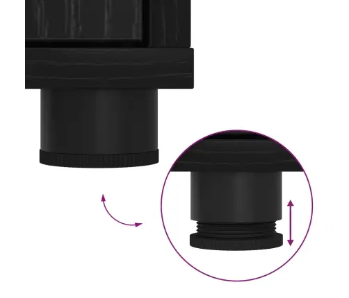 Tv Spintelių Komplektas 4 Pcs Juodas Ąžuolas Apdirbta Mediena