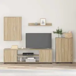 4 Gabalu Tv Skapja Komplekts Sonomas Ozola Inženierijas Koks Vidaxl