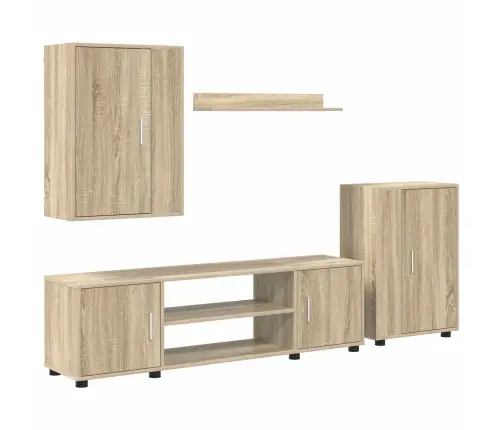 4 Gabalu Tv Skapja Komplekts 4 Pcs Sonomas Ozola Vidaxl