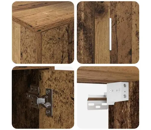 Tv Spintelių Komplektas 4 Pcs Senovinis Medis Apdirbta Mediena