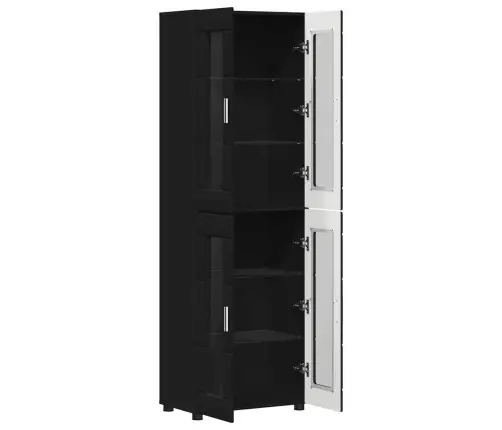 Augstais Skapītis Melna 60 X 35 X 182 Cm Inženierijas Koks Vidaxl