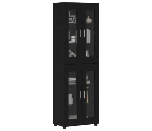 Augstais Skapītis Melna 60 X 35 X 182 Cm Inženierijas Koks Vidaxl