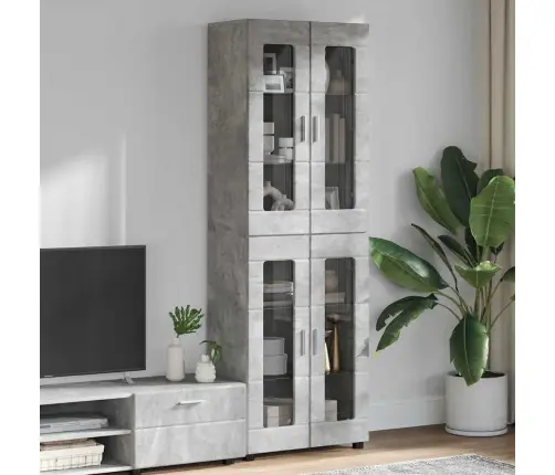 Augstais Skapītis Ar Plauktu Betona Pelēks 60 X 35 X 182 Cm Vidaxl