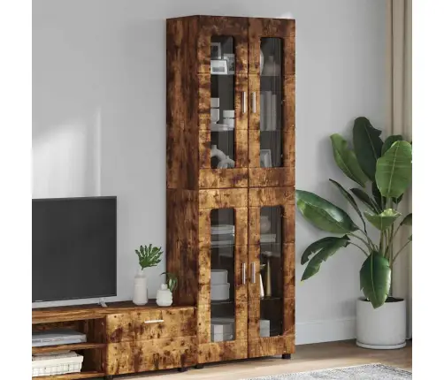 Augstais Skapītis Ar Plauktu Dūmaka Ozols 60 X 35 X 182 Cm Vidaxl