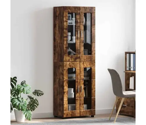 Augstais Skapītis Ar Plauktu Dūmaka Ozols 60 X 35 X 182 Cm Vidaxl