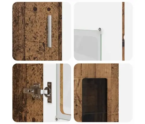 Augstais Skapītis Vecs Koks 60 X 35 X 182 Cm Inženierijas Koks Vidaxl