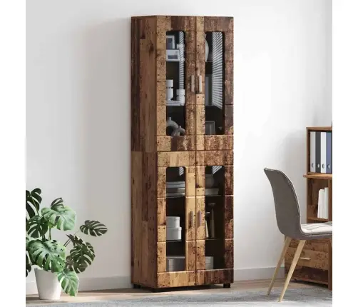 Augstais Skapītis Vecs Koks 60 X 35 X 182 Cm Inženierijas Koks Vidaxl