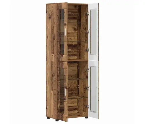 Augstais Skapītis Vecs Koks 60 X 35 X 182 Cm Inženierijas Koks Vidaxl