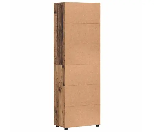 Augstais Skapītis Vecs Koks 60 X 35 X 182 Cm Inženierijas Koks Vidaxl