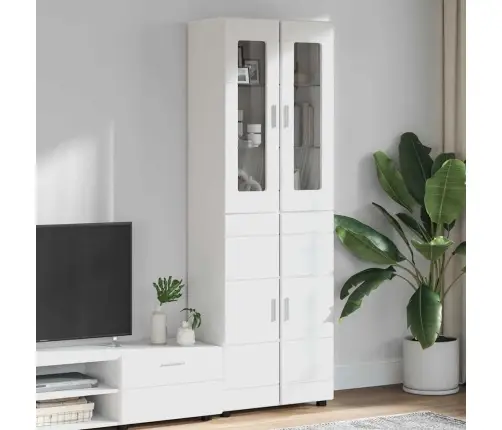 Augstais Skapītis Balts 60 X 35 X 182 Cm Inženierijas Koks Vidaxl