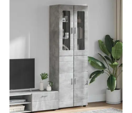 Augstais Skapītis Ar Plauktu Betona Pelēks 60 X 35 X 182 Cm Vidaxl