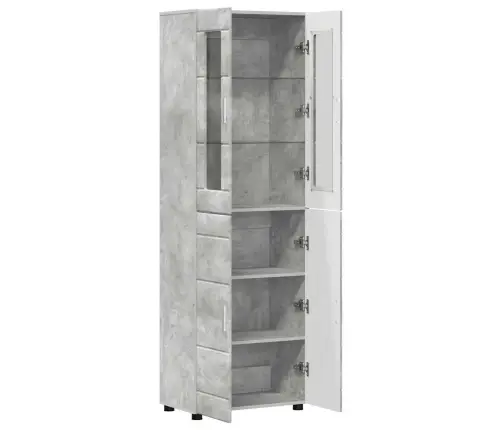 Augstais Skapītis Ar Plauktu Betona Pelēks 60 X 35 X 182 Cm Vidaxl