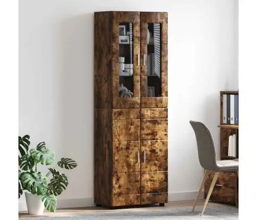 Augstais Skapītis Ar Plauktu Dūmaka Ozols 60 X 35 X 182 Cm Vidaxl