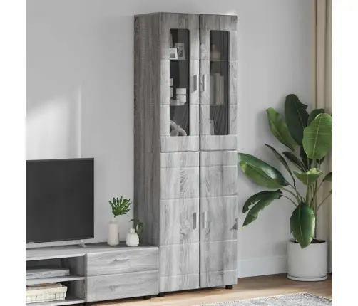 Augstais Skapītis Ar Plauktu Pelēks Sonoma 60 X 35 X 182 Cm Vidaxl