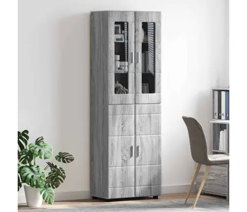 Augstais Skapītis Ar Plauktu Pelēks Sonoma 60 X 35 X 182 Cm Vidaxl