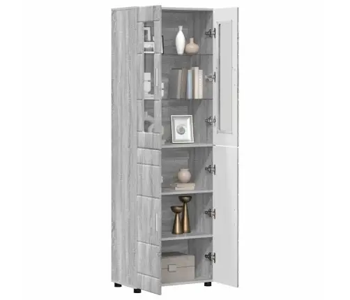 Augstais Skapītis Ar Plauktu Pelēks Sonoma 60 X 35 X 182 Cm Vidaxl